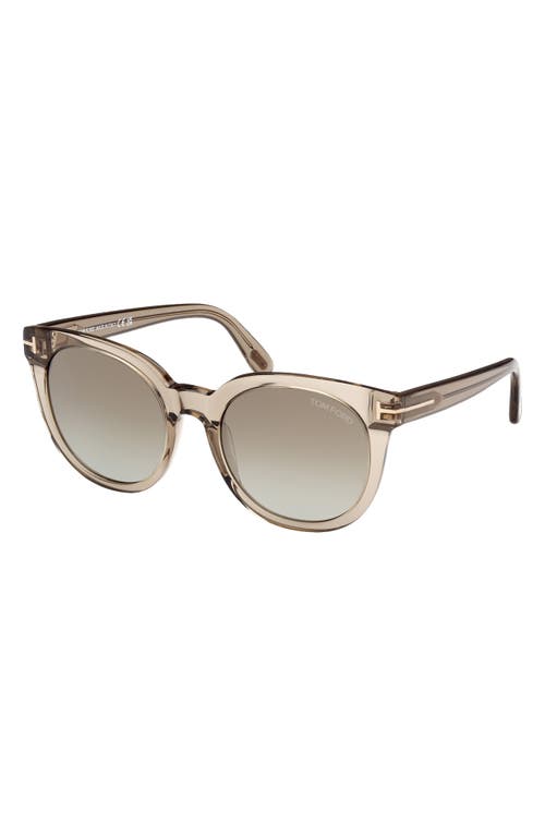 Shop Tom Ford Moira 53mm Gradient Butterfly Sunglasses In Transparent Oyster/brown Blue