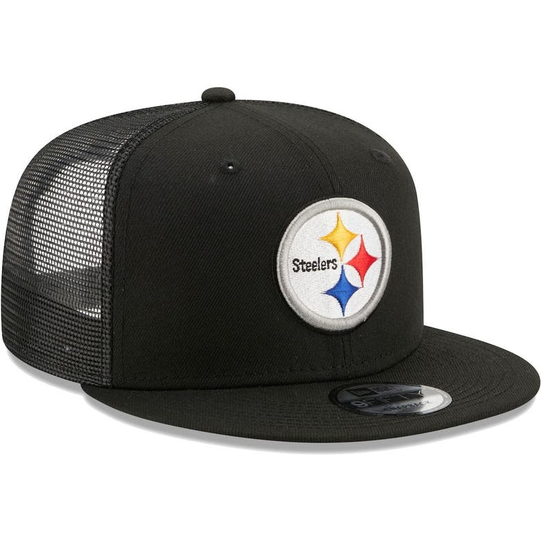 Men's Pittsburgh Steelers New Era Black Classic Trucker 9FIFTY Snapback Hat