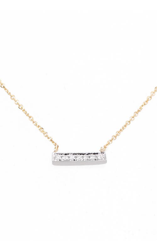 'Sylvie Rose' Diamond Bar Pendant Necklace in Yellow Gold