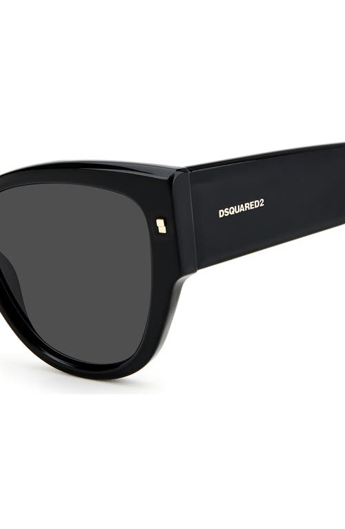 Shop Dsquared2 56mm Cat Eye Sunglasses In Black Gold/grey