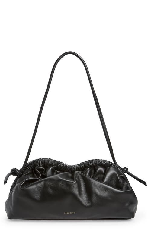 Shop Mansur Gavriel Small Cloud Leather Clutch In Black/flamma