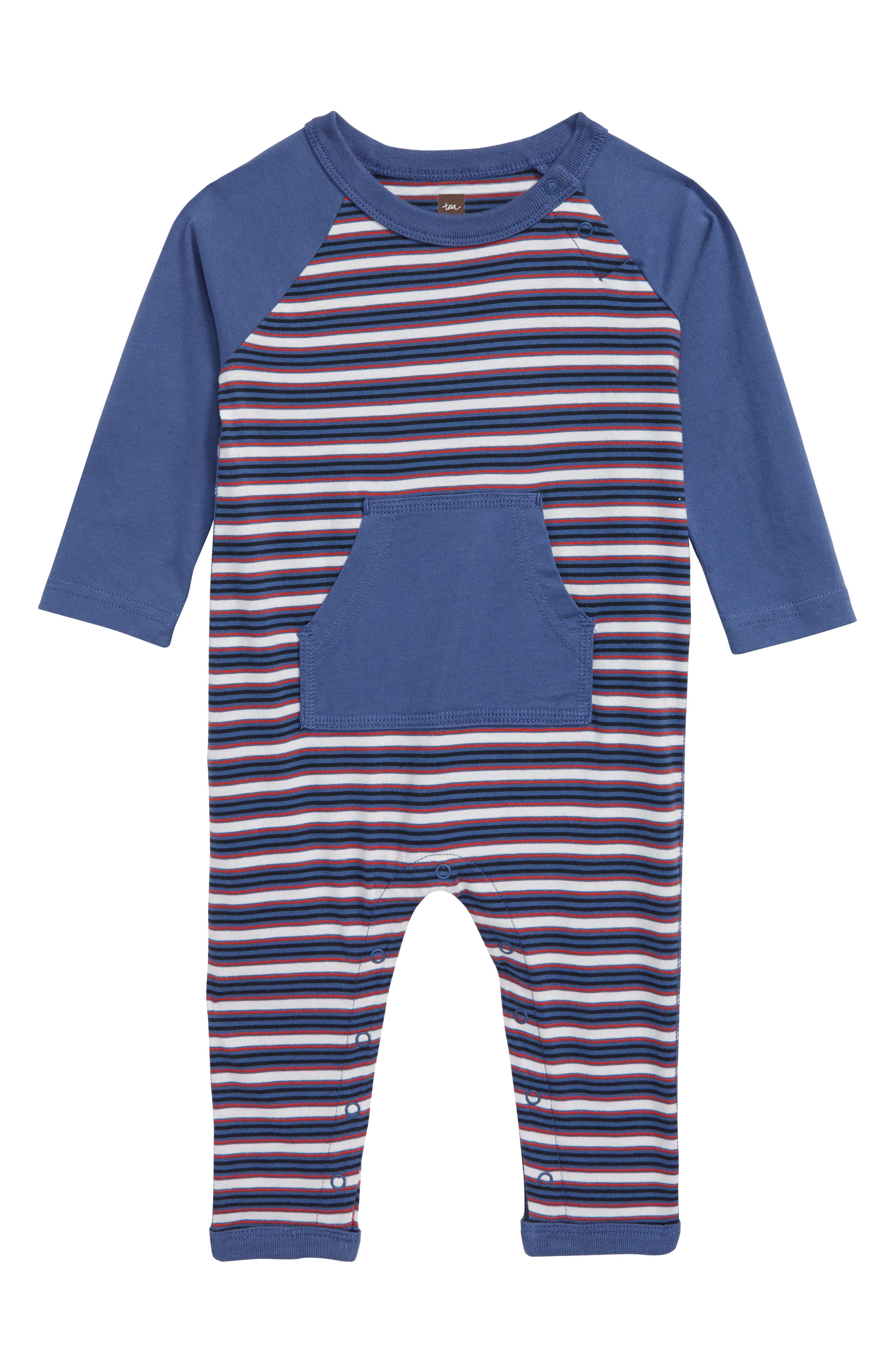 COLLECTION Stripe Romper, Main, color, COBALT Stripe Romper