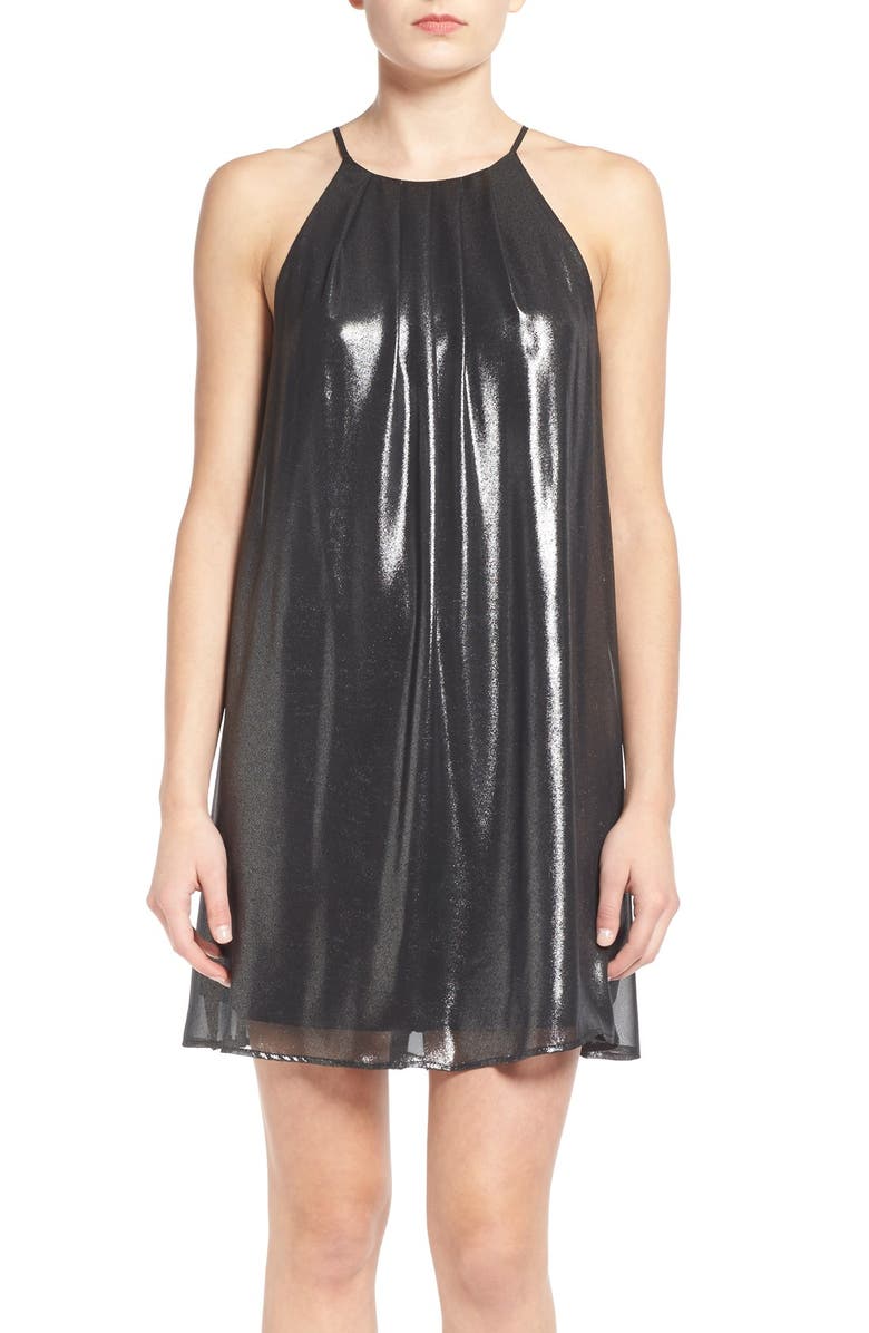 Glitter High Neck Trapeze Dress | Nordstrom