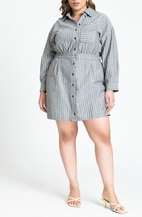 Umgee Full Size Half Zip Striped Romper Plus Size main image 0