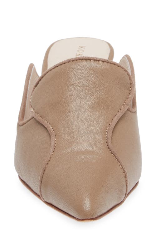 Shop Koko + Palenki Parker Pointed Toe Kitten Heel Mule In Camel Leather