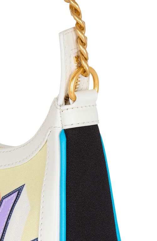 Balmain B-army Postcard Canvas & Leather Shoulder Bag In Aaa Multi