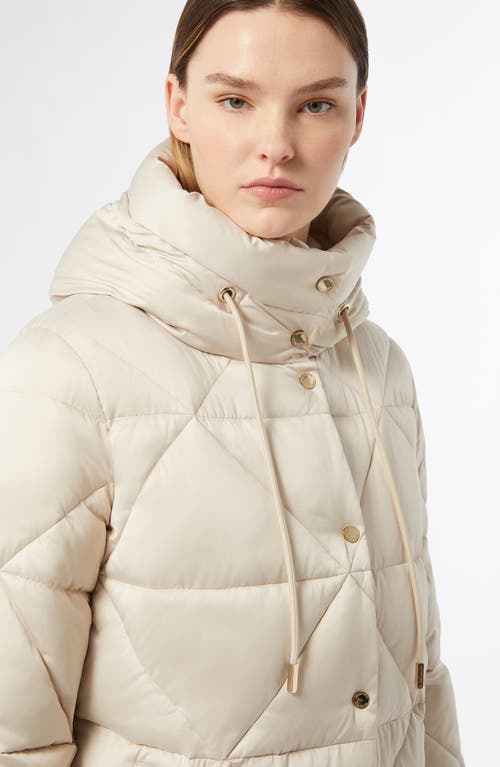 Shop Marina Rinaldi Kirsch Hooded Quilted Coat In Ivory