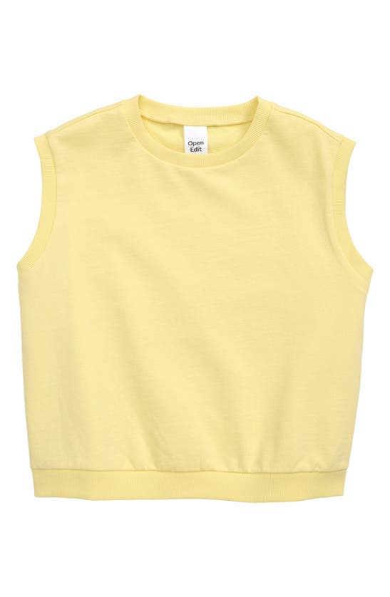 Open Edit Kids' Muscle Sweatshirt In Yellow Lemonade