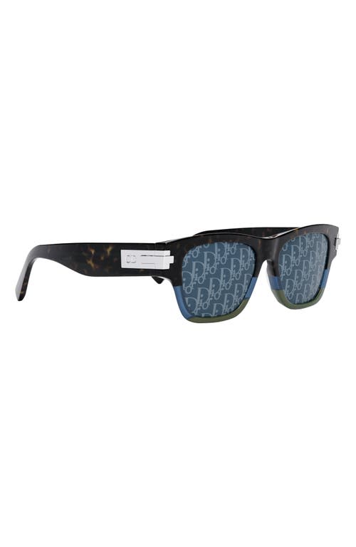 Shop Dior 'blacksuitxl S2u 54mm Square Sunglasses In Dark Havana/blue Mirror