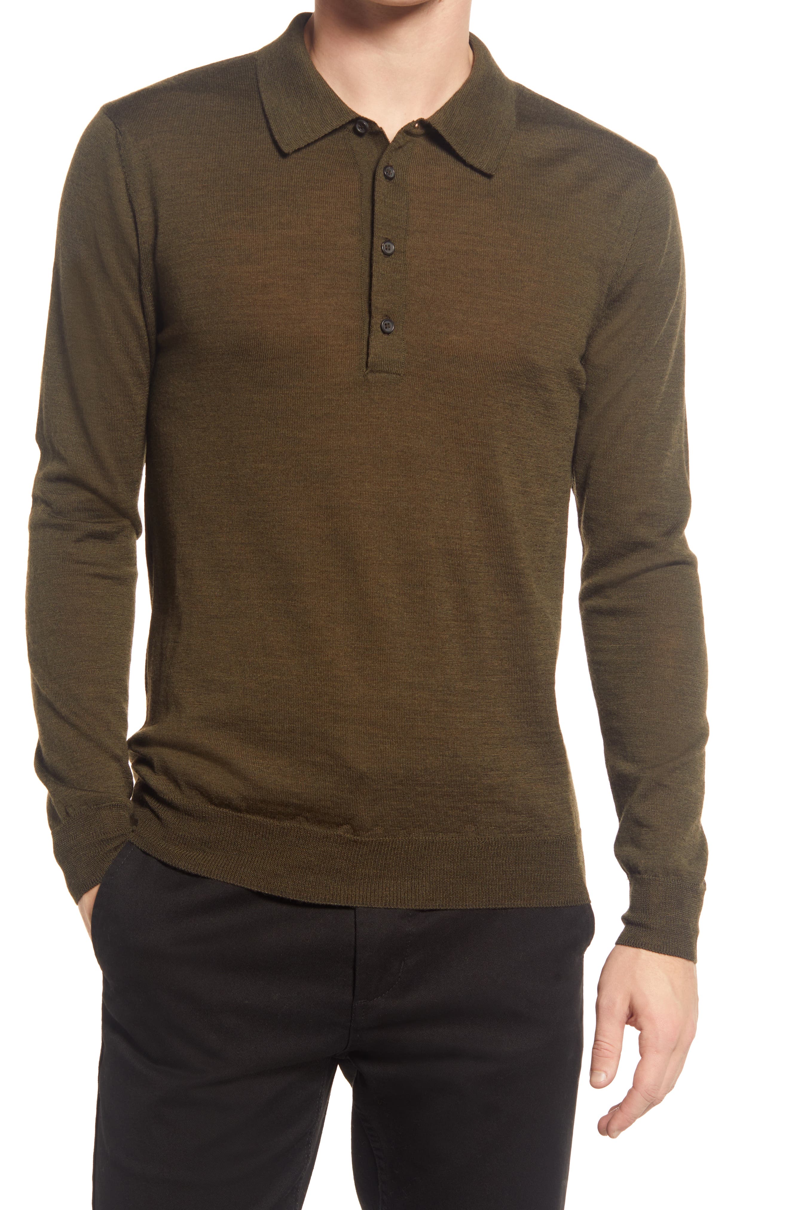 men's long sleeve wool polo shirts