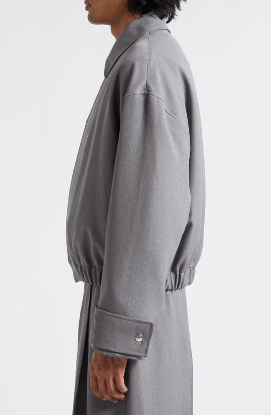 Shop Jacquemus Le Blouson Salti Virgin Wool Trench Bomber Jacket In Grey