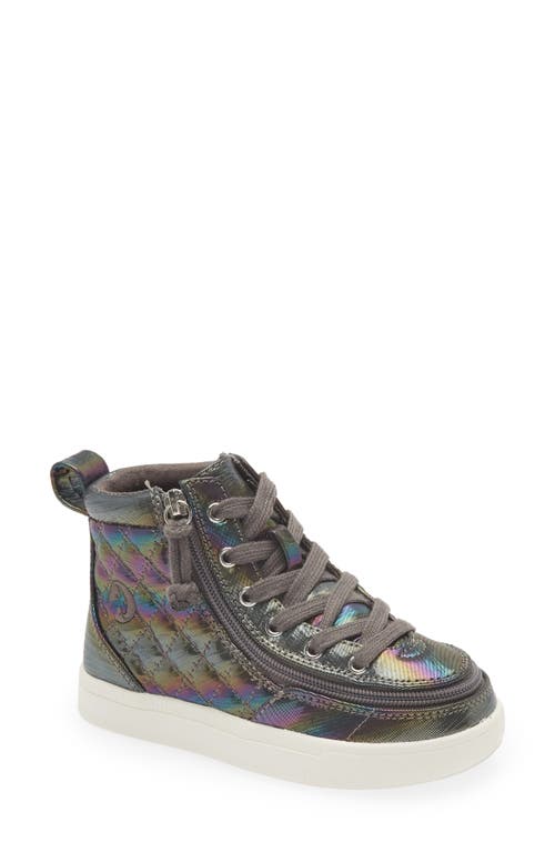 BILLY Footwear Kids' Billy Classic Quilt Sneaker in Black Rainbow Unicorn Ii