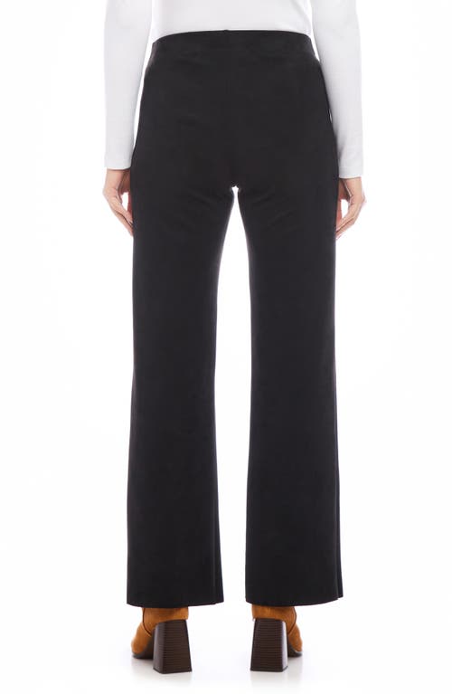 Shop Karen Kane Faux Suede Wide Leg Pants In Black