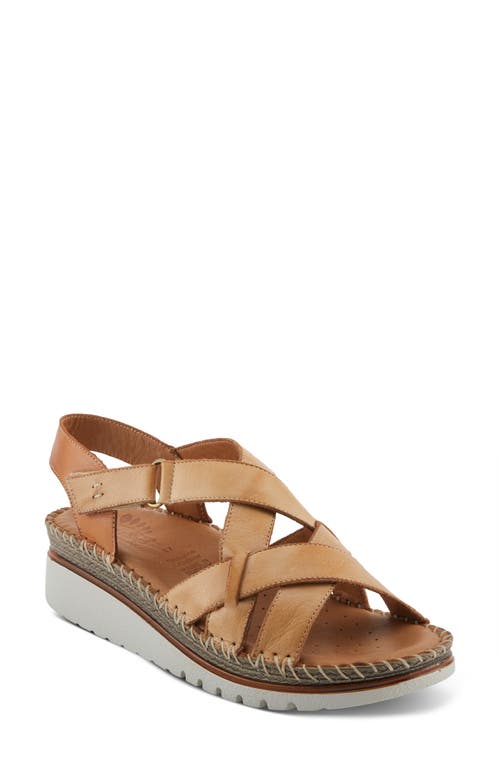 Spring Step Migula Slingback Wedge Sandal In Tan