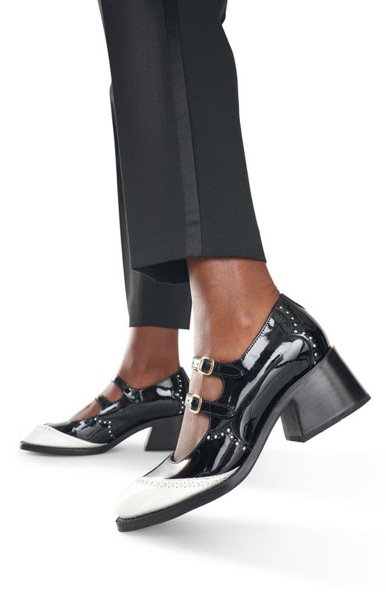 Shop The Office Of Angela Scott Ms. Amelie Mary Jane Pump In Black And White