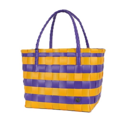Handed By Paris Spirit Recycled Tote Bags In Purple/yellow