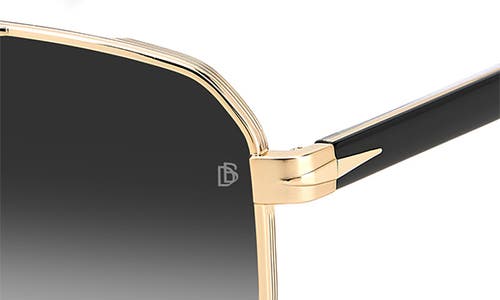 Shop David Beckham Eyewear 61mm Rectangular Sunglasses In Gold Black