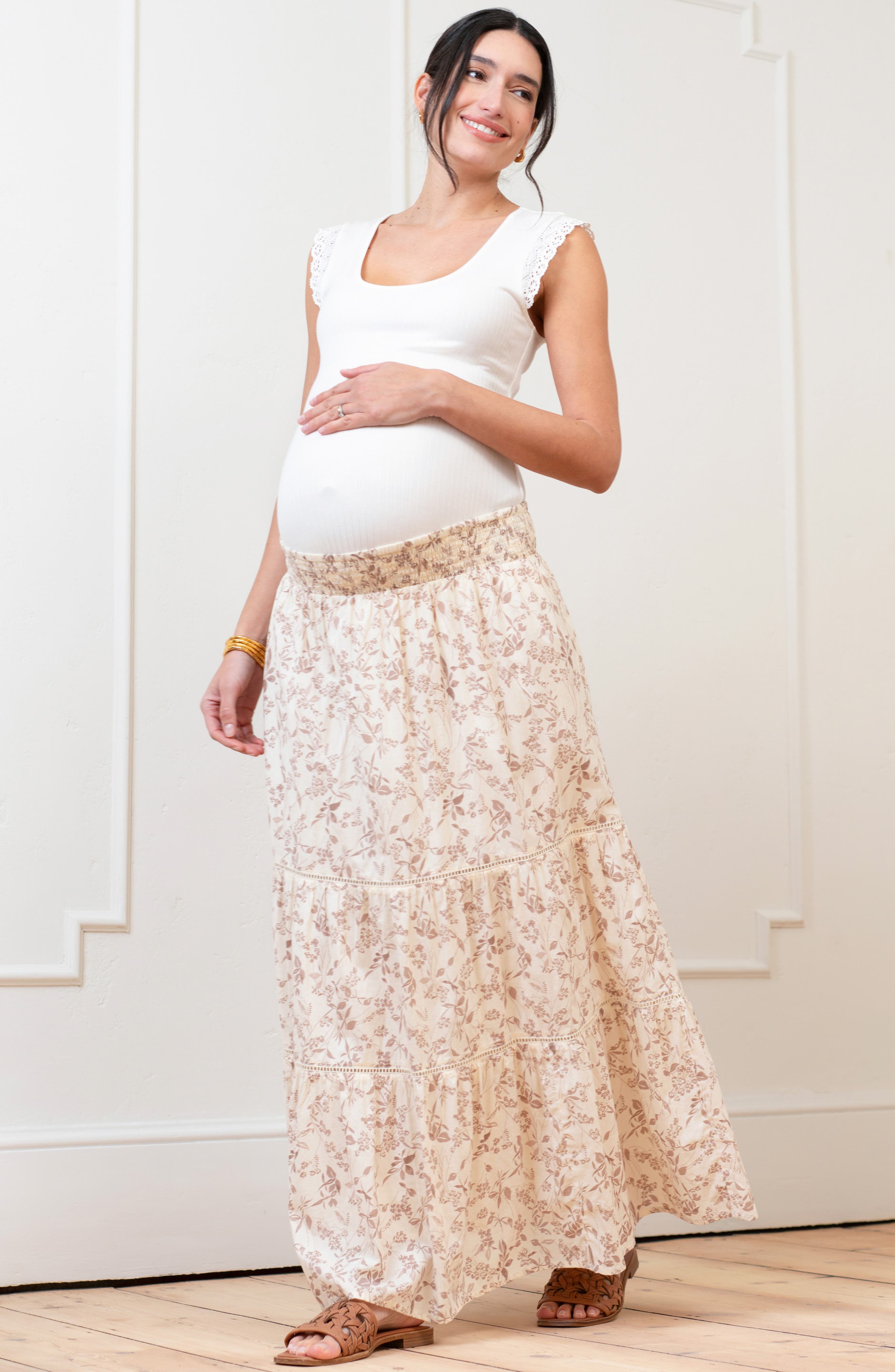 maternity crop top and skirt set