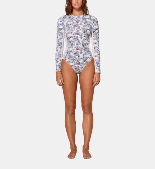 Shop Vilebrequin Isadora Fish Uv Protection One-piece Rashguard In Blanc