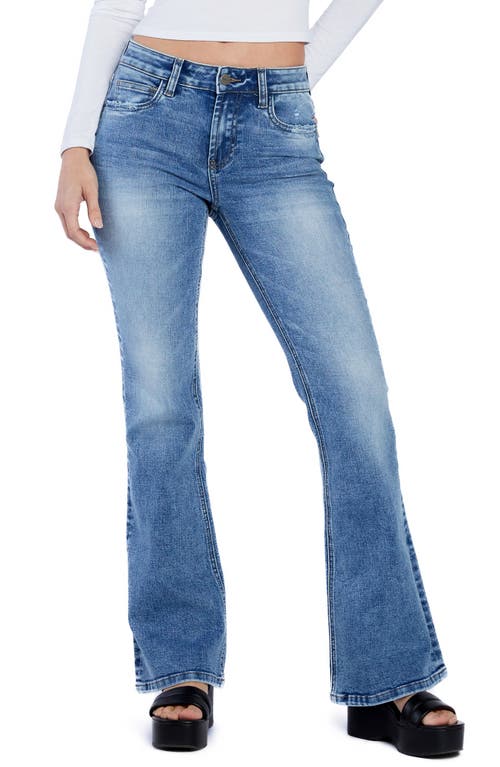 Shop Hint Of Blu Flare Jeans In River Boat Blue