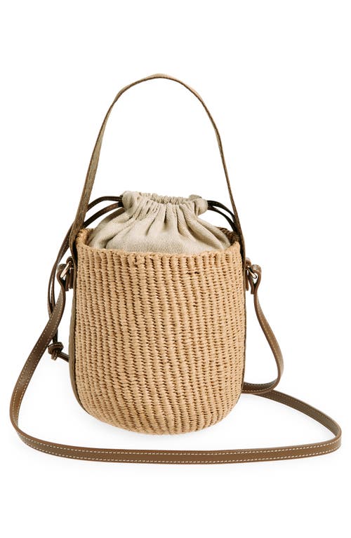 Shop Chloé Small Woody Basket Bucket Bag In 29x Dark Nut