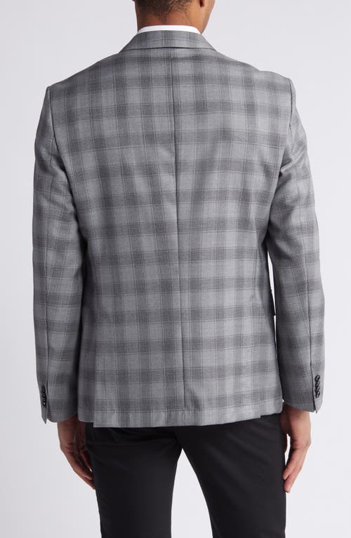 Shop Hugo Boss Boss Hutson Glen Plaid Virgin Wool Sport Coat In Silver