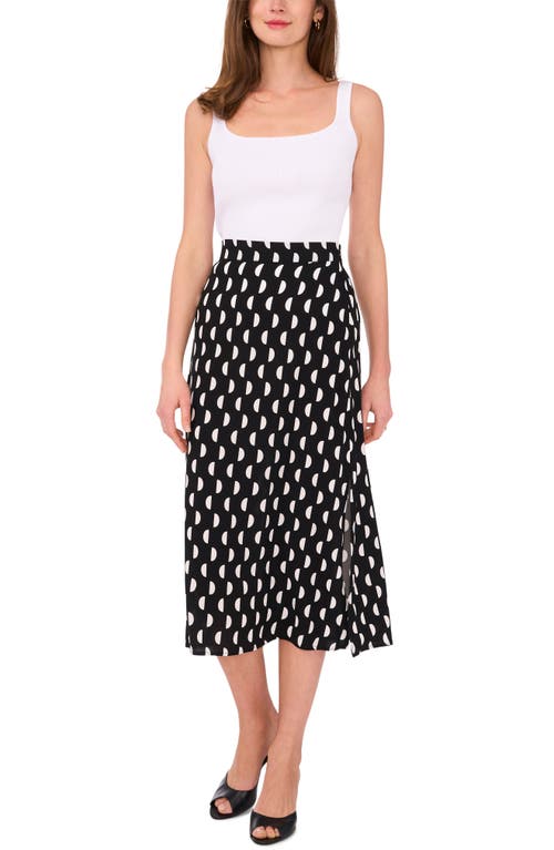 Shop Halogen ® Side Slit Midi Skirt In Rich Black/half Moon