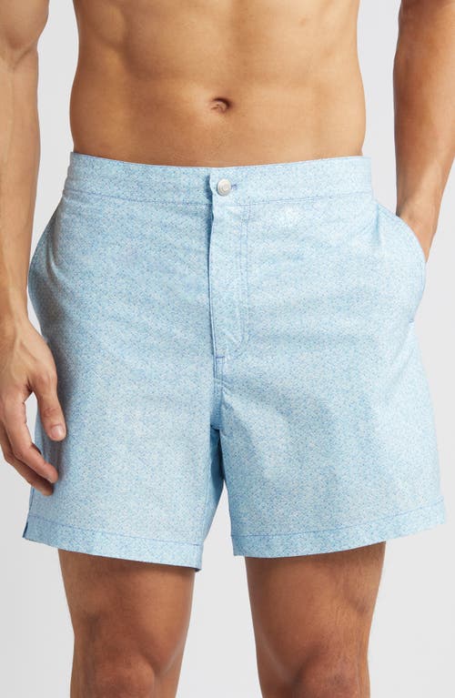 Peter Millar Miura Wave Swim Trunks Iced Aqua at Nordstrom,