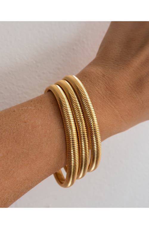 Shop Luv Aj Set Of 3 Flex Chain Bracelets In Gold