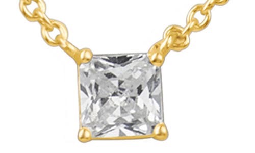 Shop Cz By Kenneth Jay Lane Triple Layer Princess Cut Cz Necklace In Clear/gold