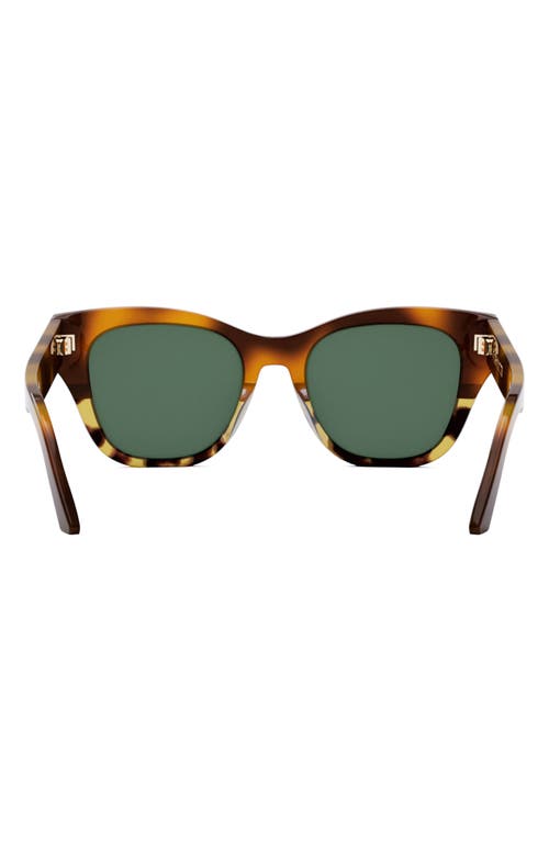 Shop Dior 'signature B4i 52mm Round Sunglasses In Blonde Havana/green