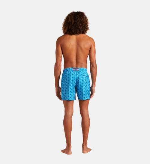 Shop Vilebrequin Micro Ronde Des Tortues Rainbow Light Fabric Swim Shorts In Bleu Hawai