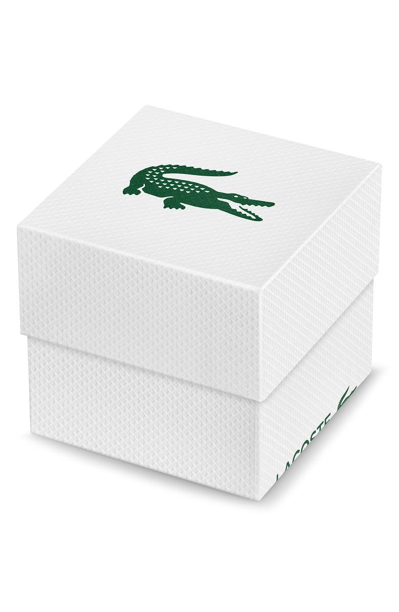 Lacoste Automatique Leather Strap Watch, 44mm, Alternate, color, Khaki