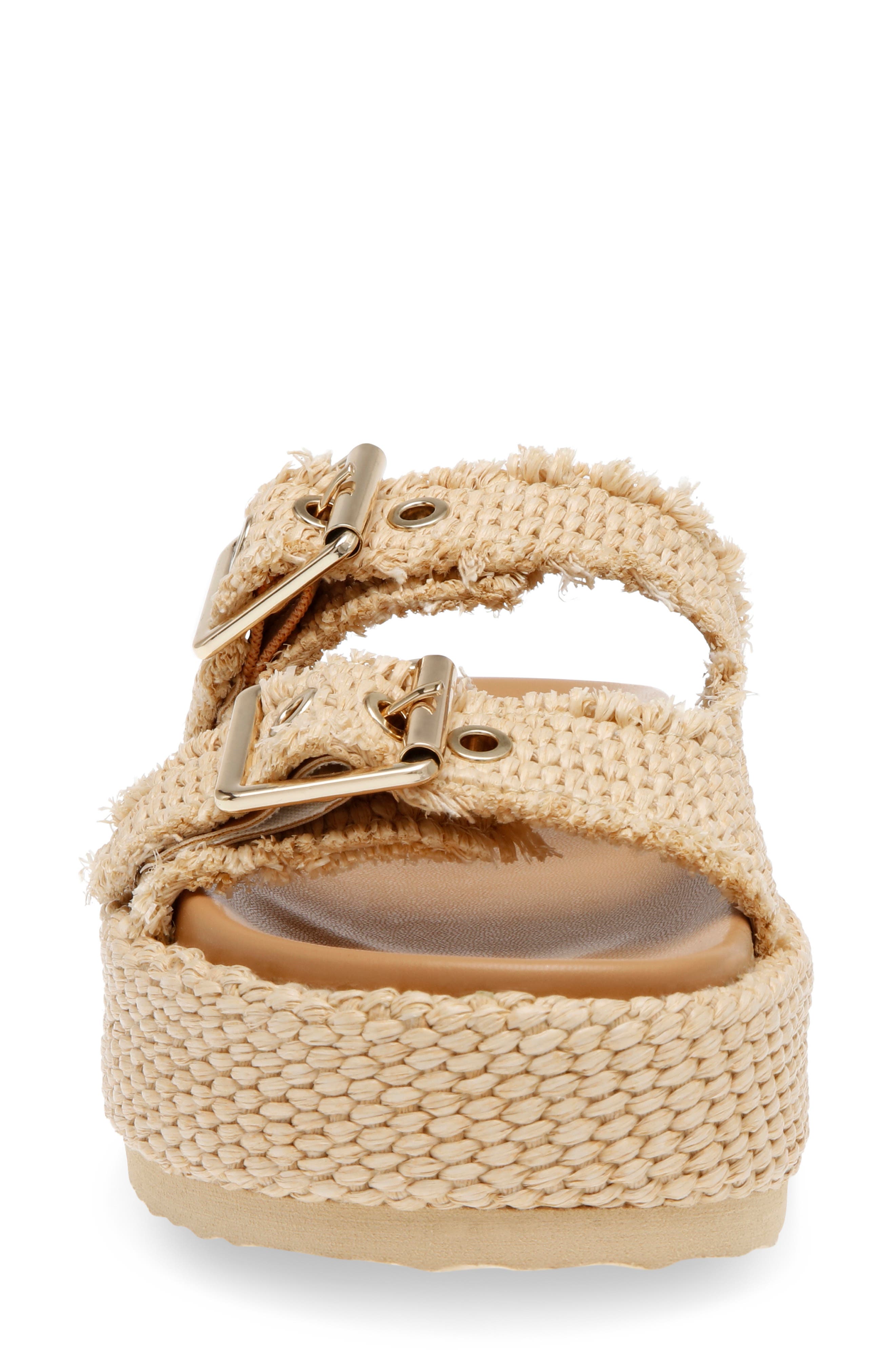 Steve Madden Karrigan Raffia Platform Slide Sandal (Women) Nordstrom