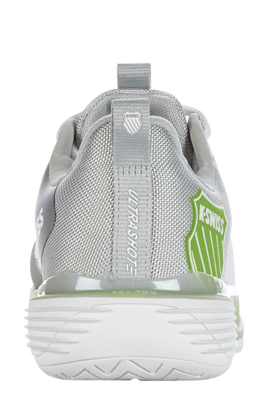 Shop K-swiss Ultrashot 3 Tennis Shoe In White/grey/silver/lime