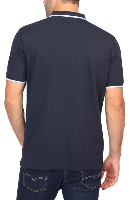 Tailorbyrd Micro Tipped Piqué Polo In Navy