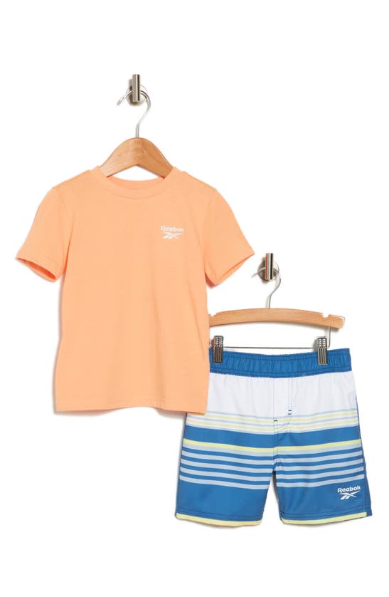 Shop Reebok Kids' Stripe Swim Set In Orange