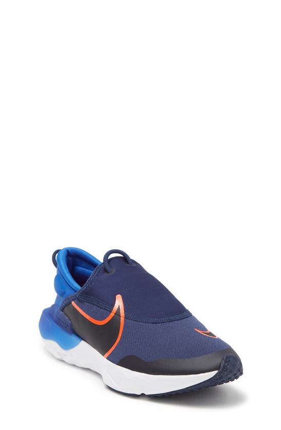 Nike Kids' React Flow Running Shoe In Midnight Navy/ Crimson/ Royal