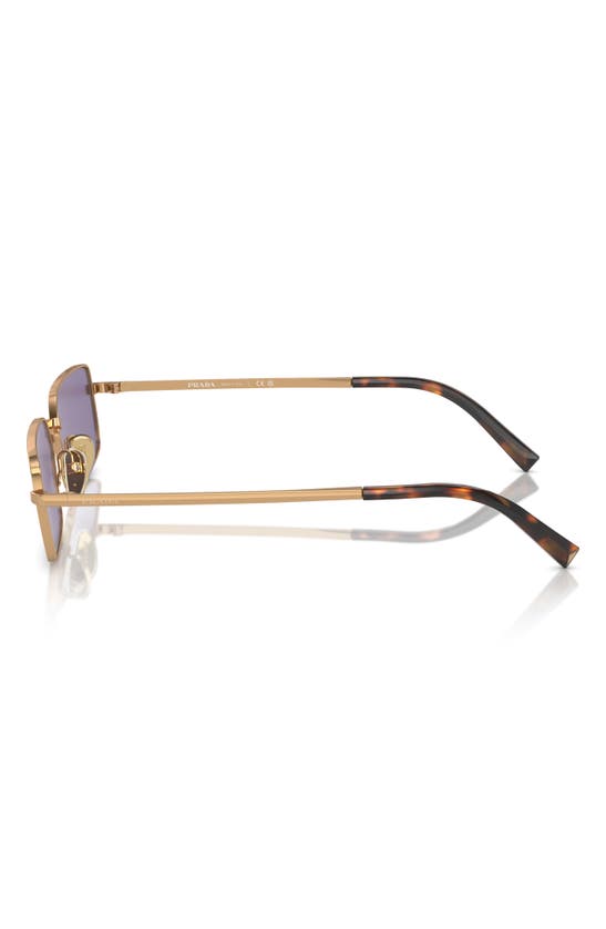 Prada 59mm Rectangular Sunglasses In Brass/ Purple