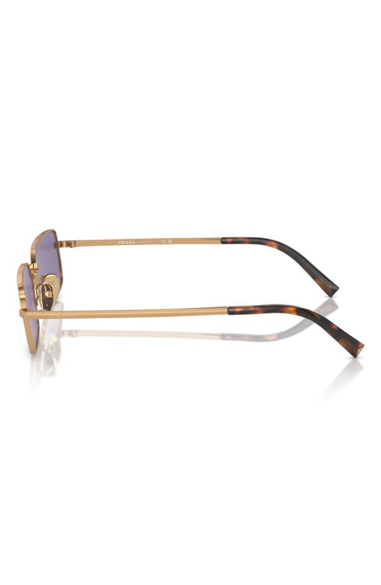 Shop Prada 59mm Rectangular Sunglasses In Brass/ Purple