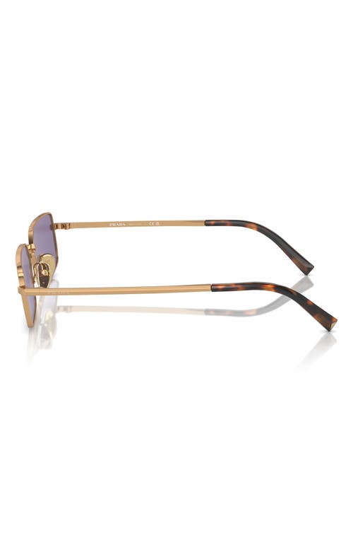 Shop Prada 59mm Rectangular Sunglasses In Brass/purple