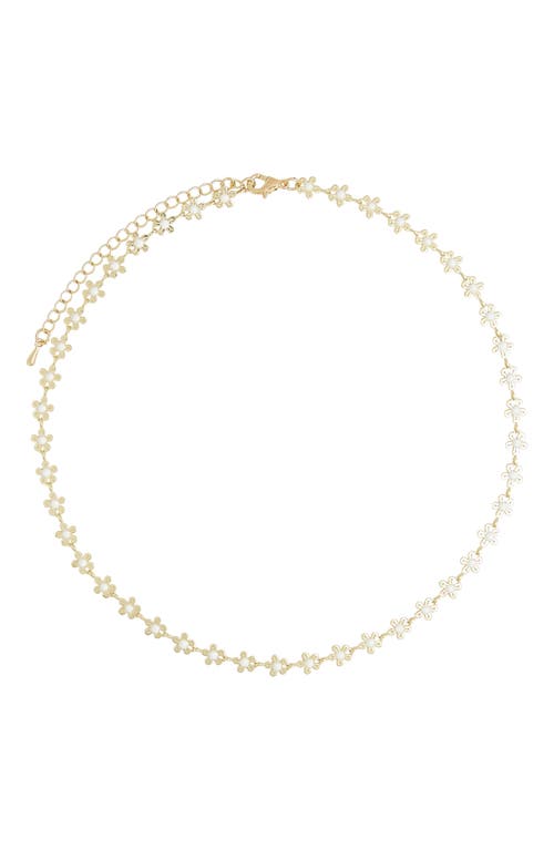 Shyla Floral Necklace in Gold