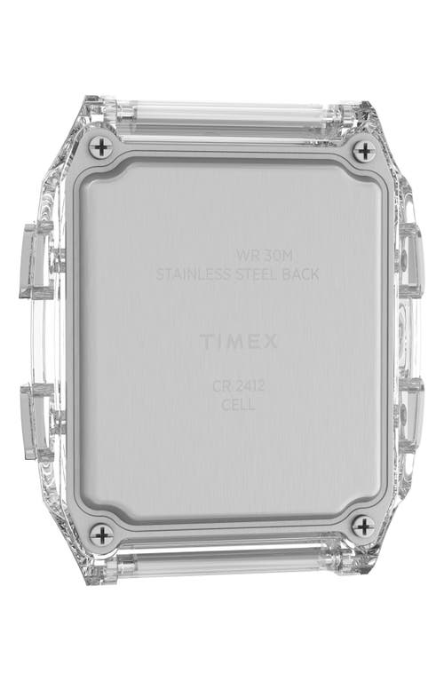 Shop Timex ® Q  Digital Lca Chronograph Resin Strap Watch, 35mm In Clear