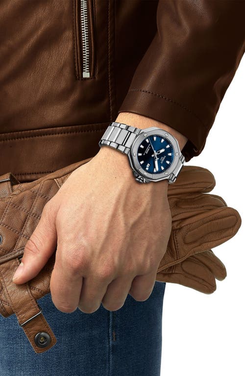 Tissot Mens Blue T Race 41mm Mens Stainless-steel Automatic Watch In Blue/silver