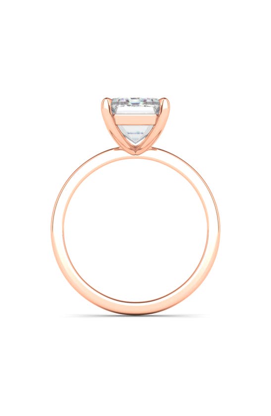 Shop Hautecarat 18k White Gold Emerald Cut Lab Created Diamond Engagement Ring In 18k Rose Gold