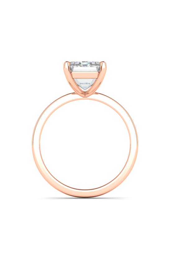 Hautecarat 18k White Gold Emerald Cut Lab Created Diamond Engagement Ring In 18k Rose Gold