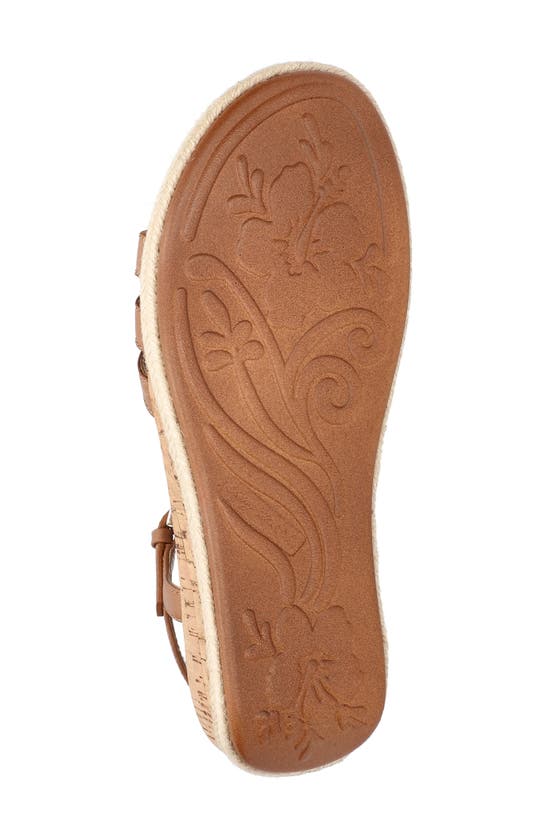 Easy Street Dorinda Womens Faux Leather Comfort Wedge Sandals In Tan