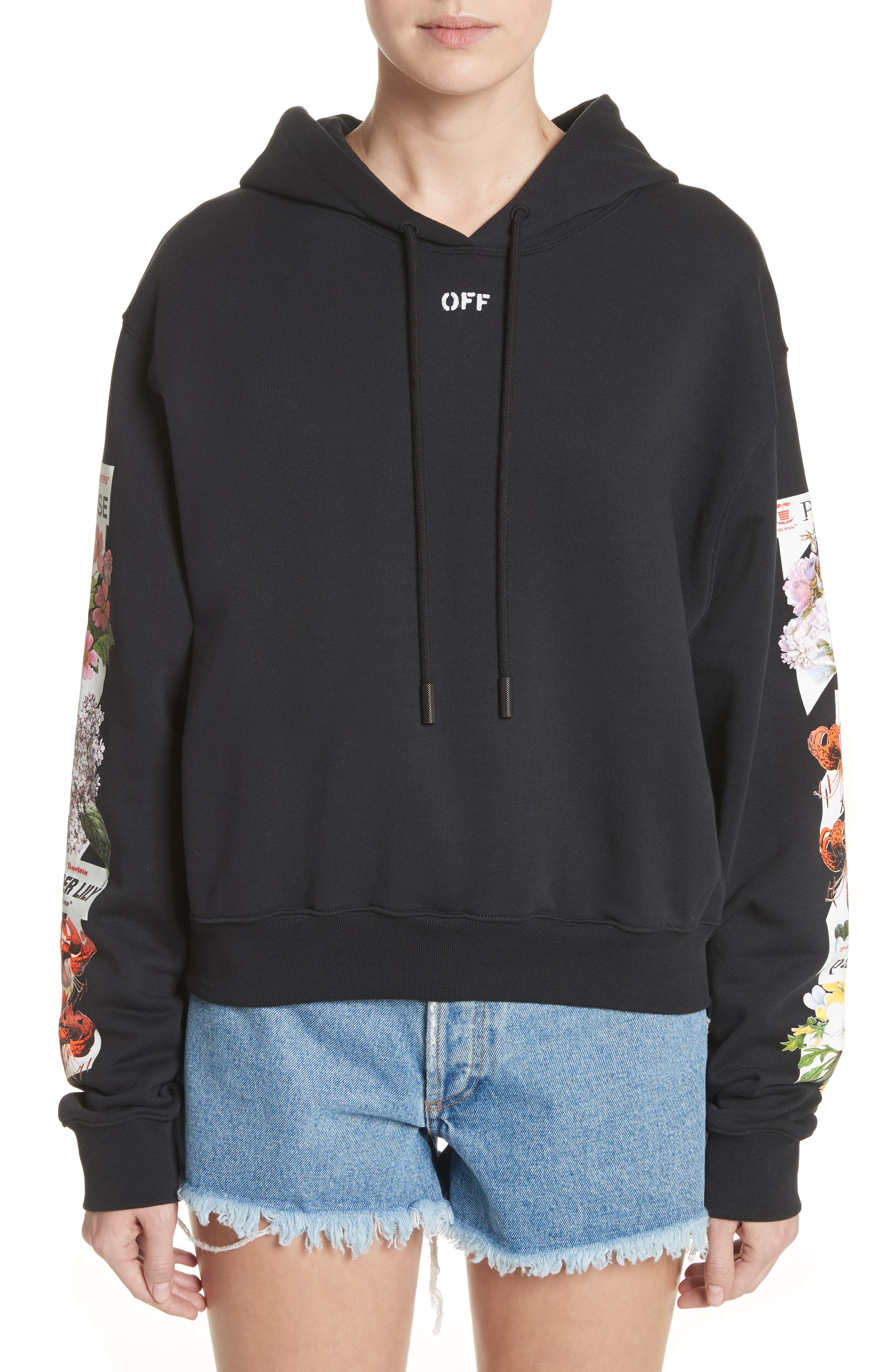 off white floral hoodie