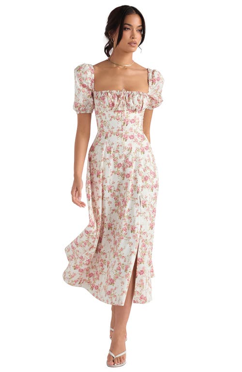 House Of Cb Tallulah Floral Cotton Blend Sundress In White/pink Floral