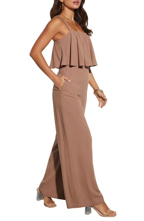 Vici Collection Itzel Wide Leg Jumpsuit In Brown
